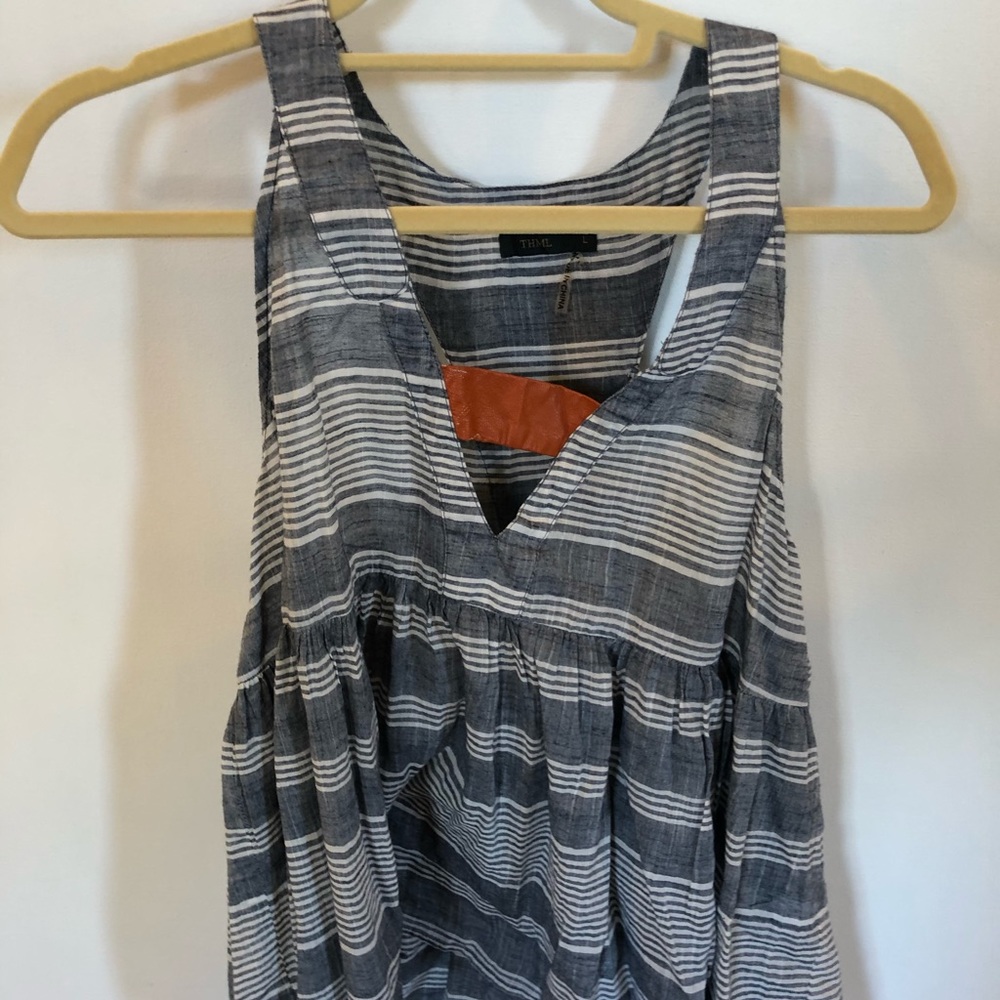 THML BLUE AND WHITE STRIPED TANK